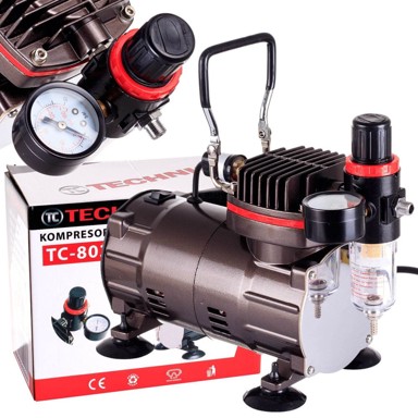 TC TECHNIC bezuljni tihi kompresor za airbrush AS802, 1/8"